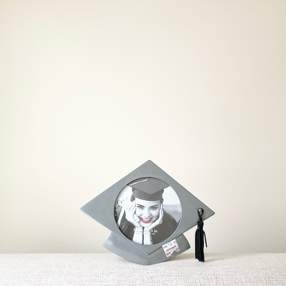 Gray Graduation Cap Photo Frame